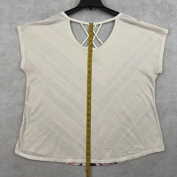 Lane Bryant Blouse Womens 18/20 Striped Multicolor Cut Out Back T Shirt Top - Picture 7 of 9